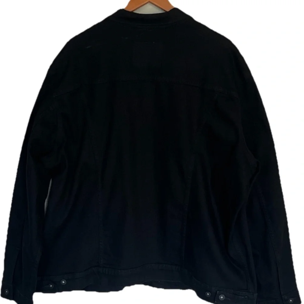 Levi Strauss Trucker Jacket Mens 3XL Black Denim Button Front Classic Cotton - Picture 3 of 5
